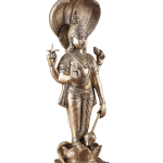 Brass Lord Vishnu Standing with Sheshanaag | 17.5" x 7" x 5" (44.45 x 18 x 12.5 cm) | 7 kg Sacred Art | Divine Lotus Sacred Murti